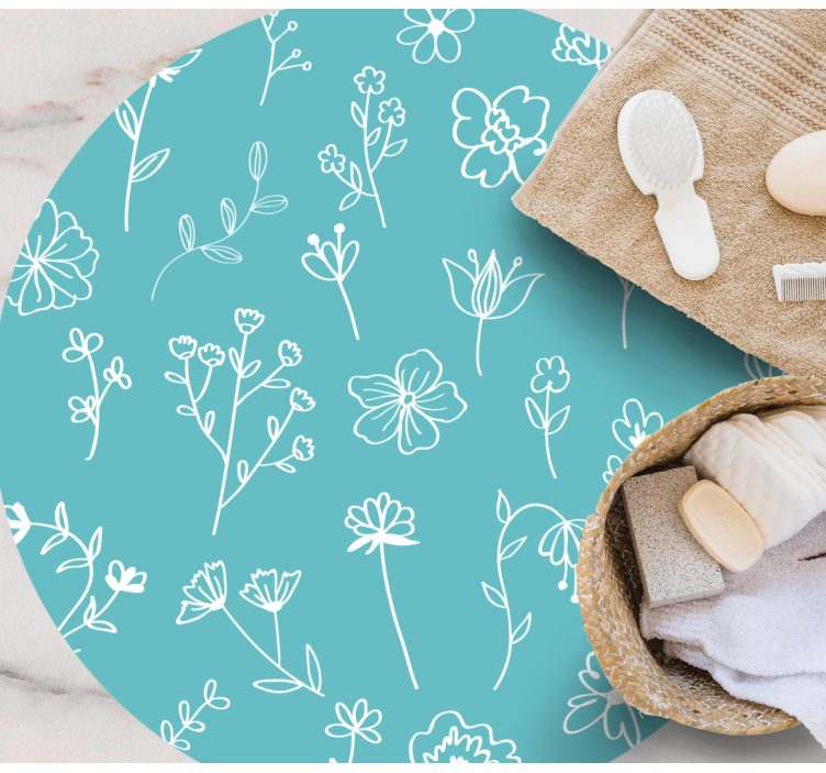 Elegantiškos iliustracijos gėlių rašto kilimėlis - „Tenstickers“