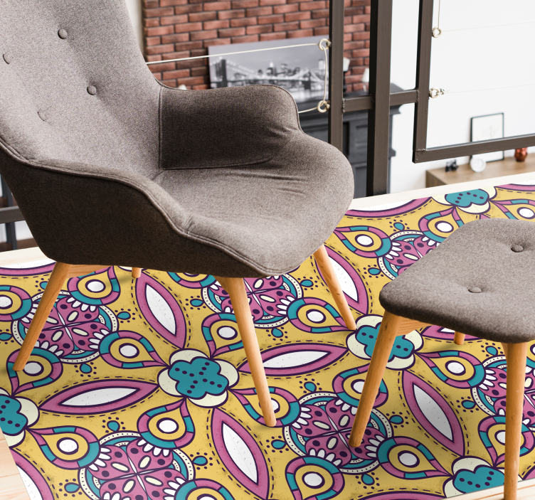 Gėlių motyvų ansamblis gėlių rašto kilimėlis - „Tenstickers“