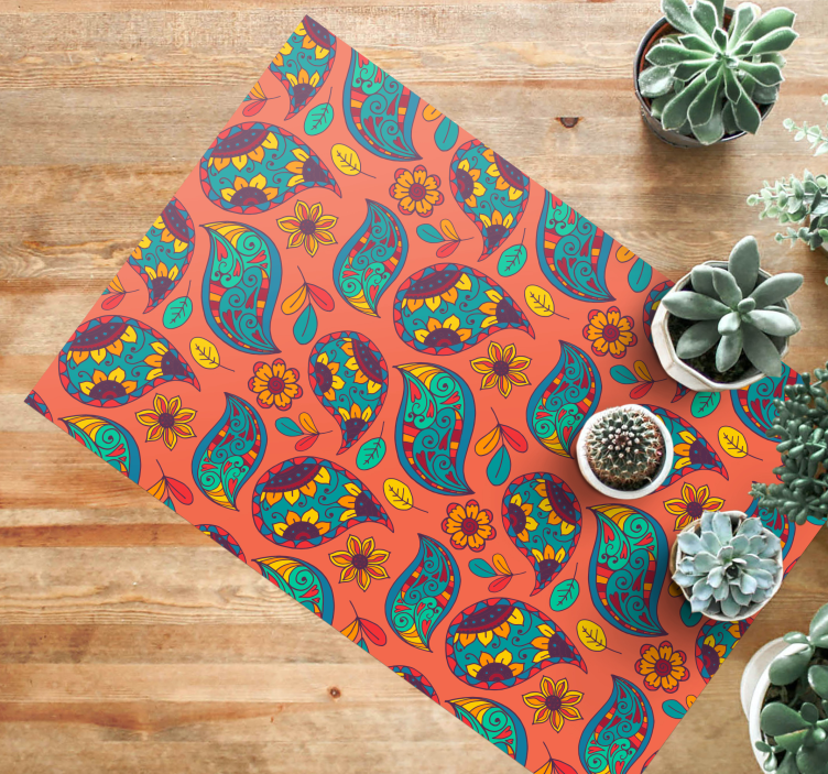 Gėlių paisley raštas gėlių rašto kilimėlis - „Tenstickers“