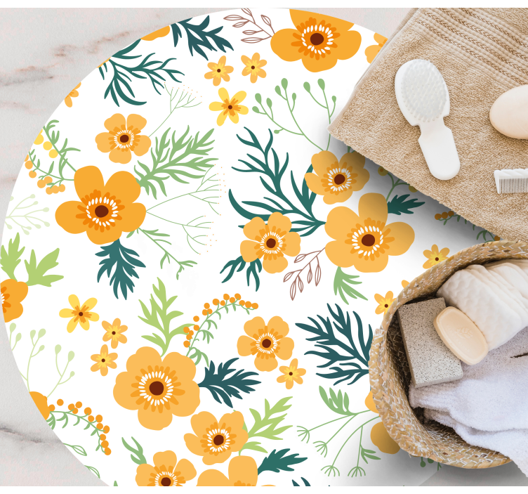 Gėlių rašto kilimėlis gėlių puokštės raštu - „Tenstickers“