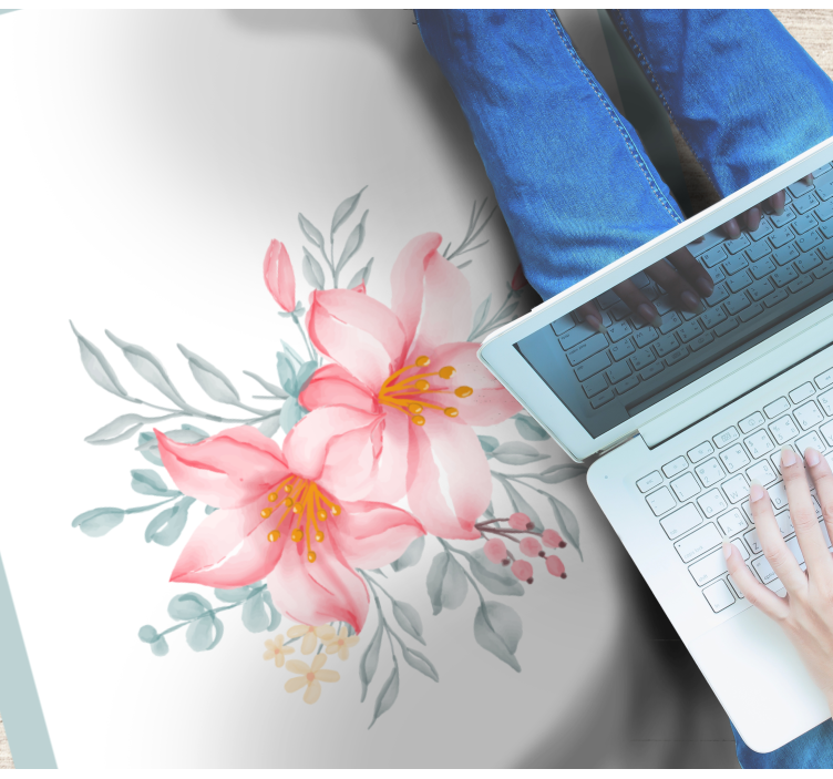 Gėlių rašto kilimėlis rožinė gėlių elegancija - „Tenstickers“