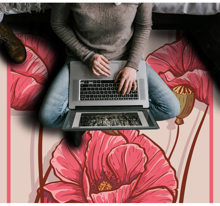 Gėlių rašto kilimėlis stilingu dizainu - „Tenstickers“