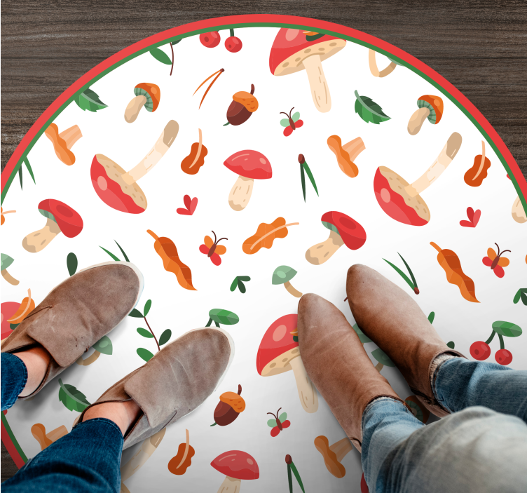 Gėlių rašto kilimėlis su grybų motyvais - „Tenstickers“