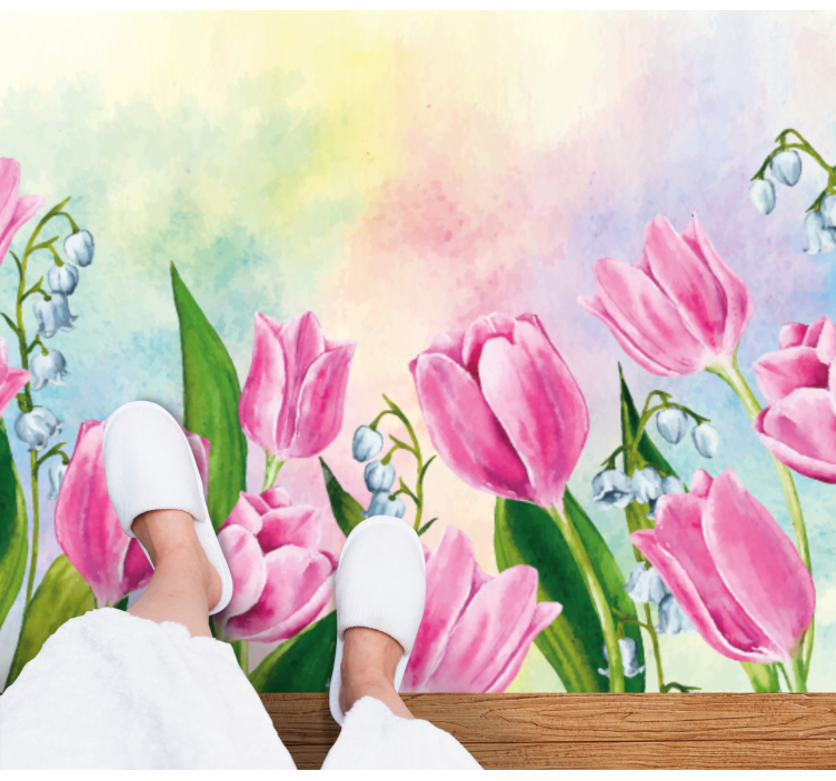 Gėlių rašto kilimėlis tulpės kompozicija - „Tenstickers“