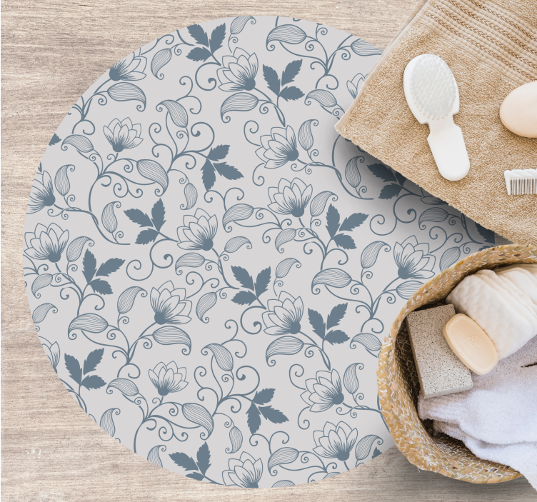 Gėlių ramybė vonios kambario vinilo kilimėlis - „Tenstickers“