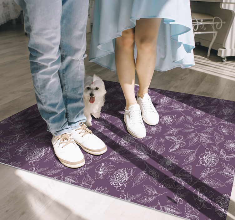 Gėlių simetrija gėlių rašto kilimėlis - „Tenstickers“