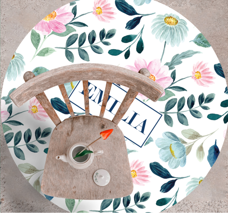 Gėlių vardo personalizavimas vinilo kilimėlis miegamajam - „Tenstickers“