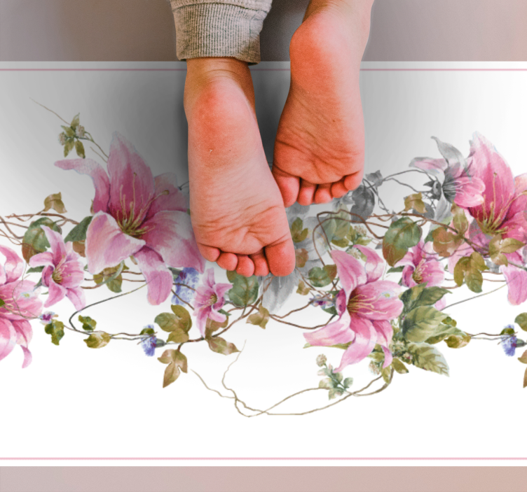 Gėlių vynmedžių raštas gamtos vinilinis kilimas - „Tenstickers“