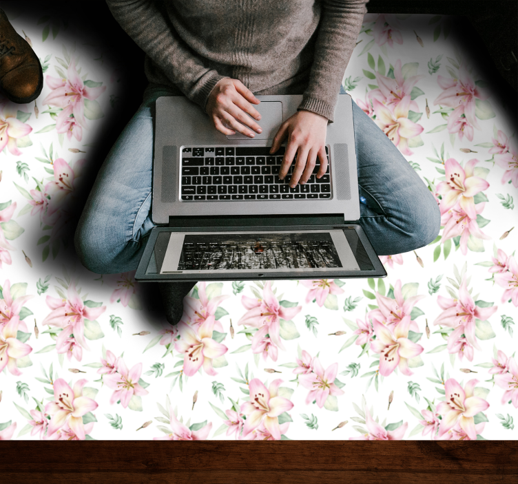 Gėlių žiedų elegancija gėlių rašto kilimėlis - „Tenstickers“