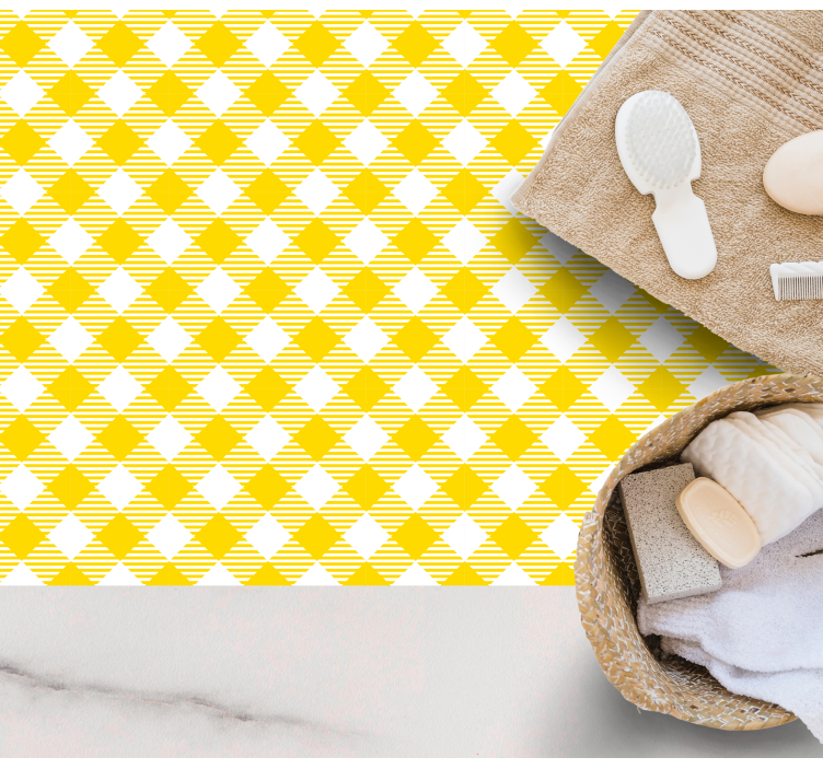 Geltono deimanto motyvas dryžuotas vinilo kilimas - „Tenstickers“