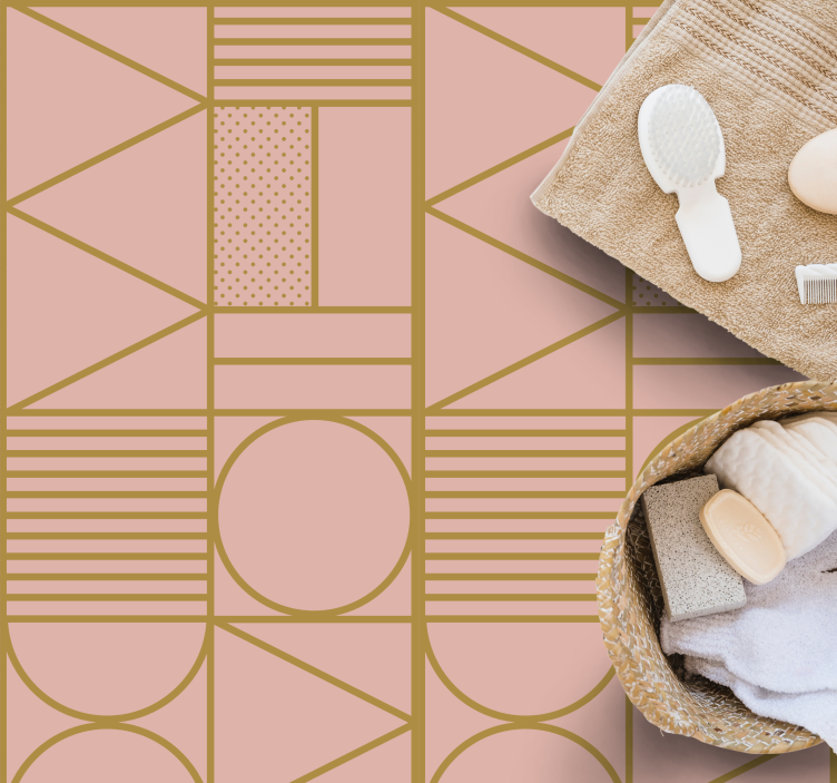 Aukso ir rožinis raštas geometriniai kilimas - „Tenstickers“