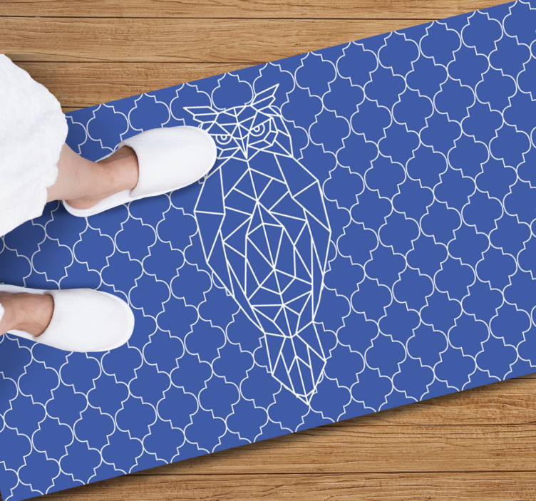 Geometrinis pelėdos raštas gyvūnų vinilo kilimėlis - „Tenstickers“