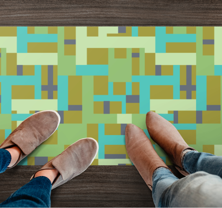 žalios spalvos segmentai geometriniai kilimas - „Tenstickers“