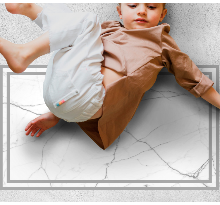 Grakščios baltos juostelės Marmurinis vinilo kilimas - „Tenstickers“