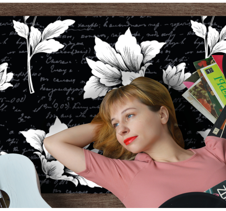 Grakštus botaninis elementas gėlių rašto kilimėlis - „Tenstickers“