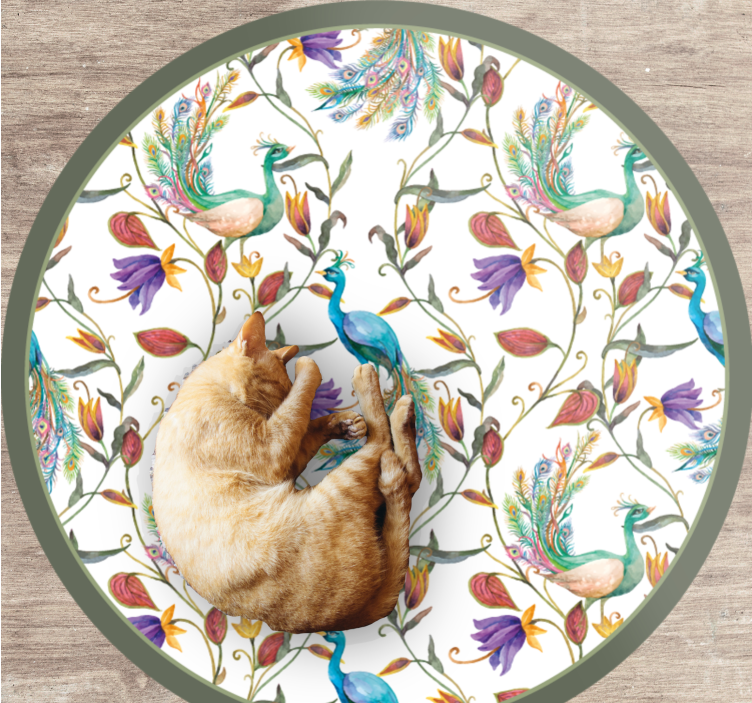 Gėlių rašto kilimėlis gražiais paauksuotais žiedais - „Tenstickers“