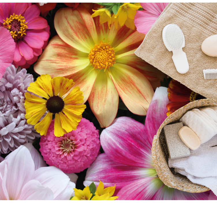 Gražus realistiškas išdėstymas gėlių rašto kilimėlis - „Tenstickers“