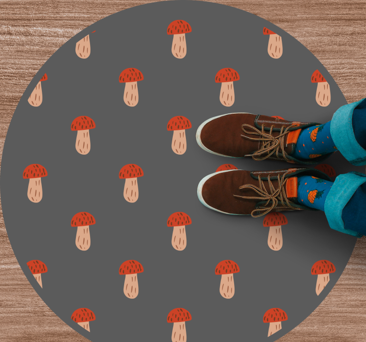 Grybo rašto apvalus kilimas virtuvei - „Tenstickers“