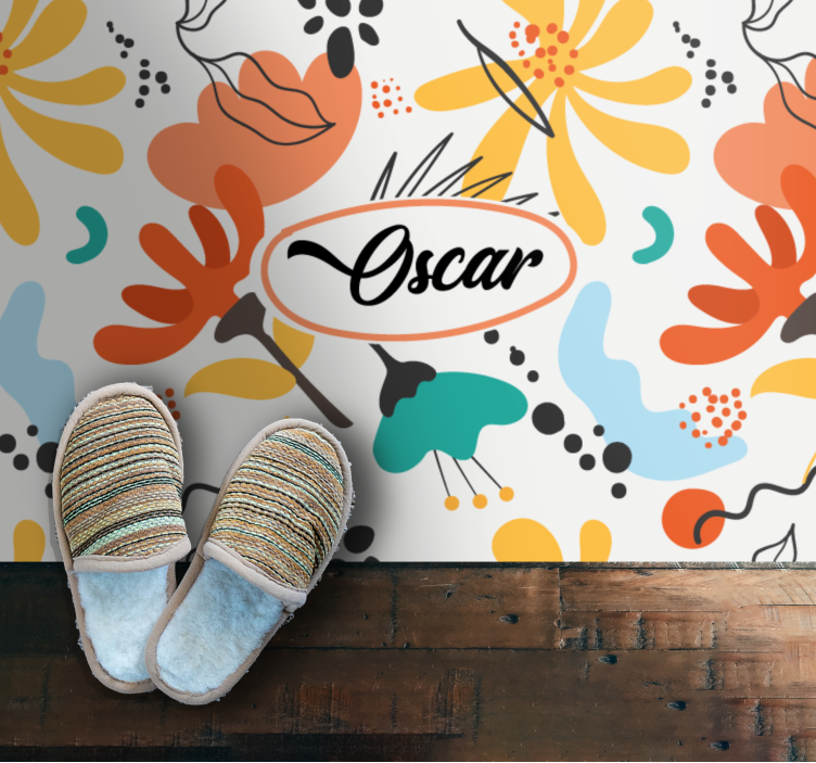 Vinilo kilimėlis miegamajam su abstrakčiomis gėlėmis - „Tenstickers“