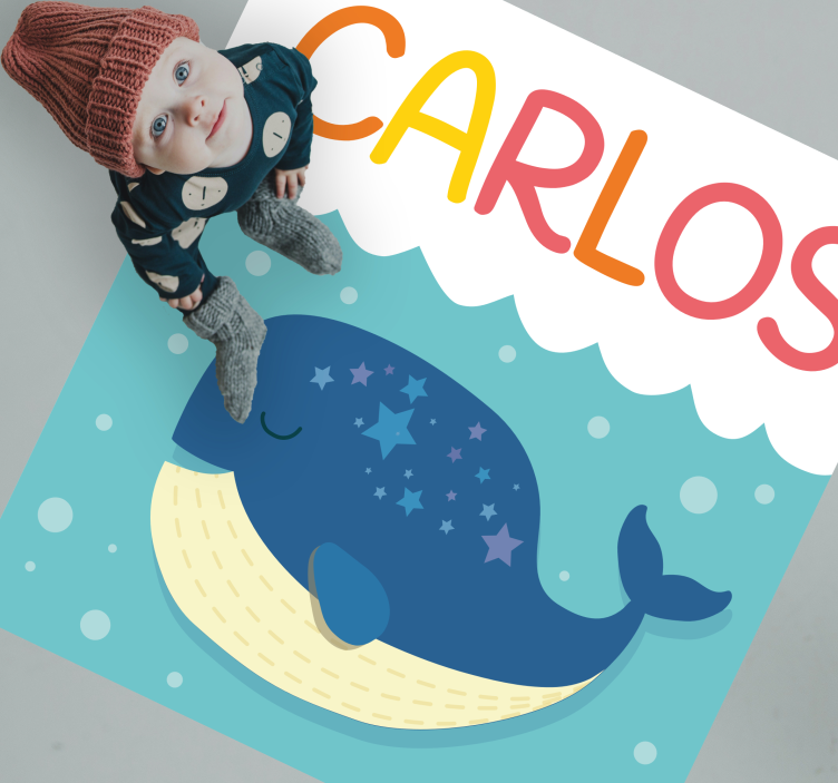 įnoringa banginių scena vinyl kilimėlis su vardu - „Tenstickers“