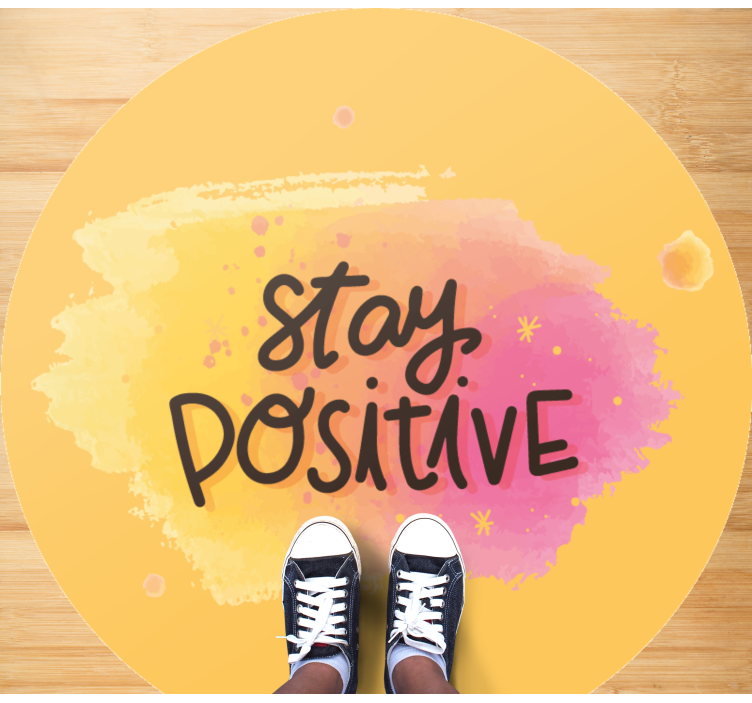 Išlaikyti optimizmą vinilo kilimėlas su frazėmis - „Tenstickers“