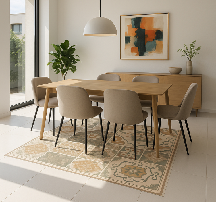 įvairių dydžių cemento plytelės vinilinis kilimas svetainei - „Tenstickers“