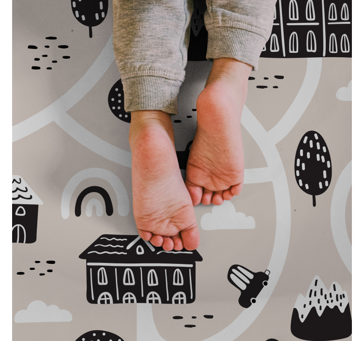 Juodos ir baltos spalvos kelių kilimėlis - „Tenstickers“