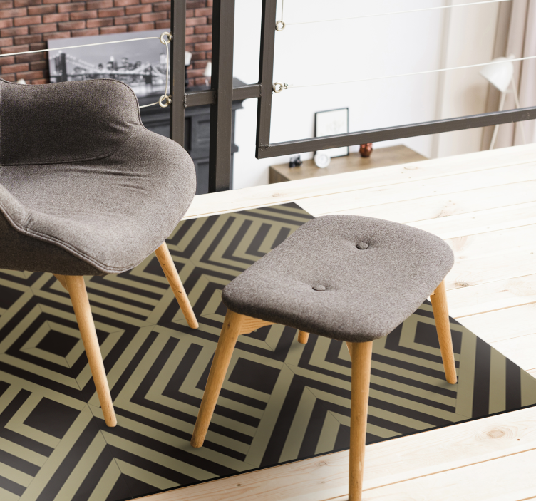 Juodo deimanto geometrinis vinilo kilimėlis - „Tenstickers“