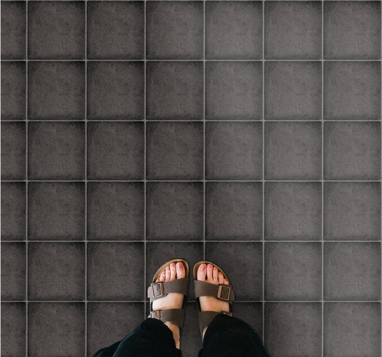 Juodos kvadratinės plytos iš akmens plytelių kilimo - „Tenstickers“