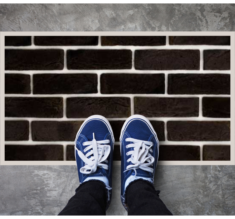 Juodų plytų raštas vinilo kilimėliai su akmenų imitacija - „Tenstickers“