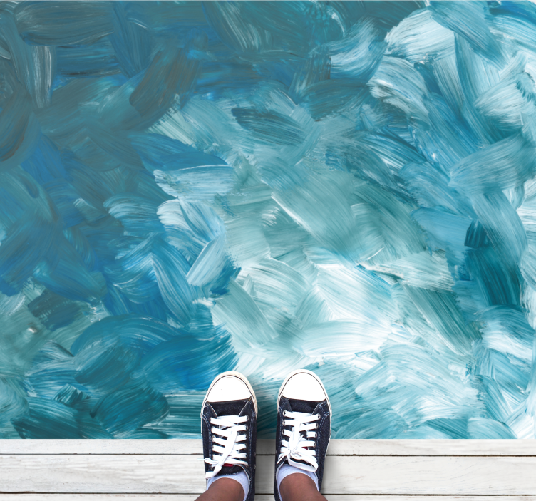 Jūriniai teptuko potėpiai minimalistinis kilima - „Tenstickers“