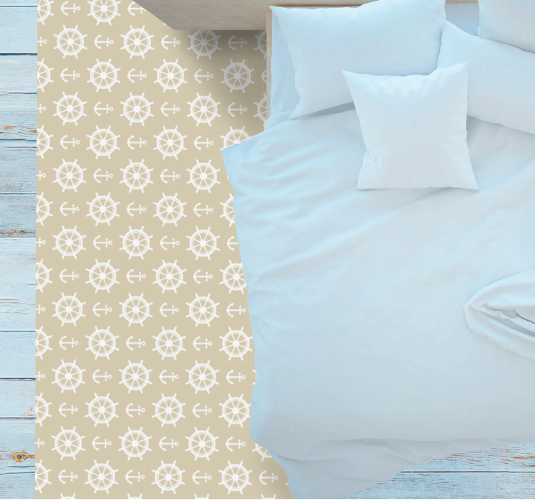 Jūrinio kompaso motyvas vinilinis kilimas svetainei - „Tenstickers“