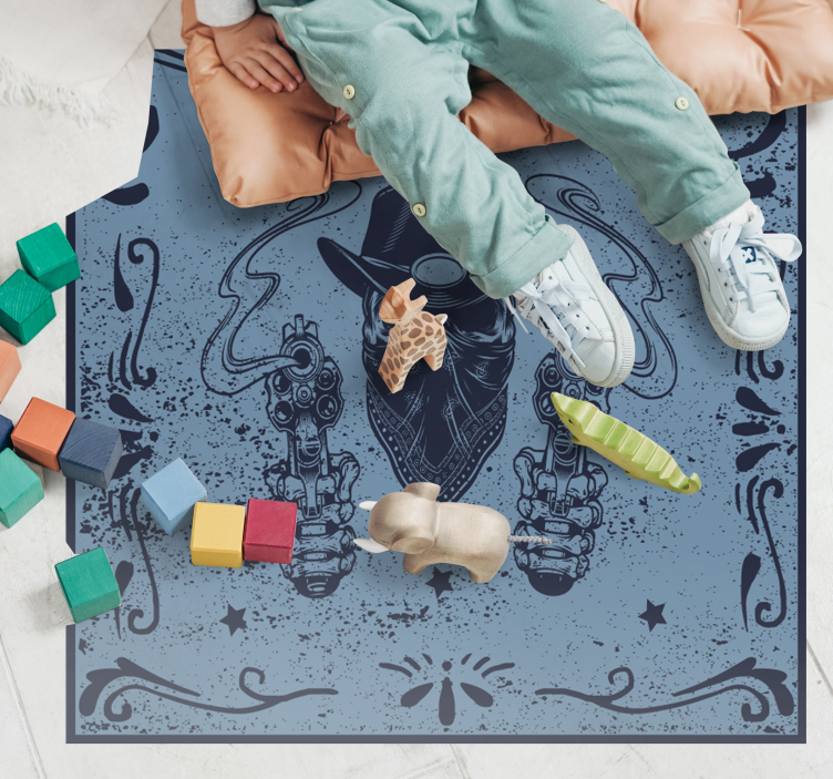 Kaubojų dvikovos vaizdai žaidimų dizaino vinilo kilimėlis - „Tenstickers“