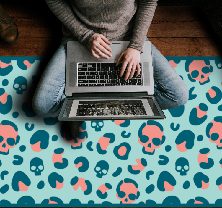 Kaukolės rašto žaismas gyvūnų spaudos vinilo kilimėlis - „Tenstickers“