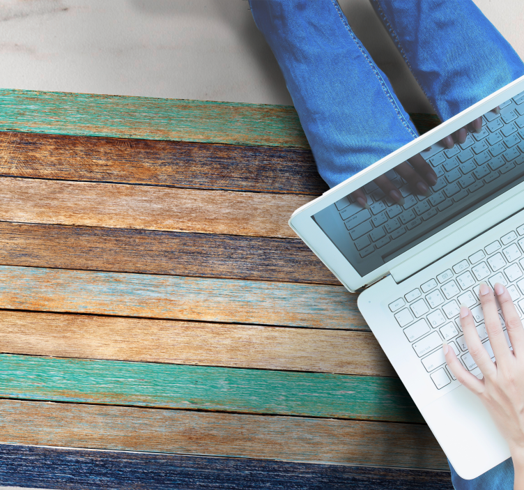 Kelių atspalvių medinės lentos medžio efekto kilimas - „Tenstickers“