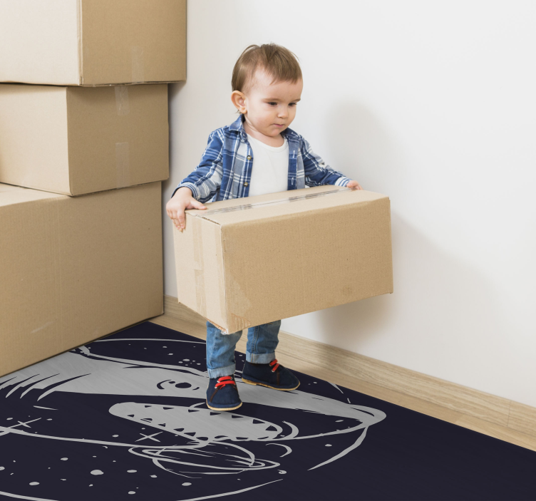 Kosminės ryklių erdvės vinilinis kilimėlis - „Tenstickers“