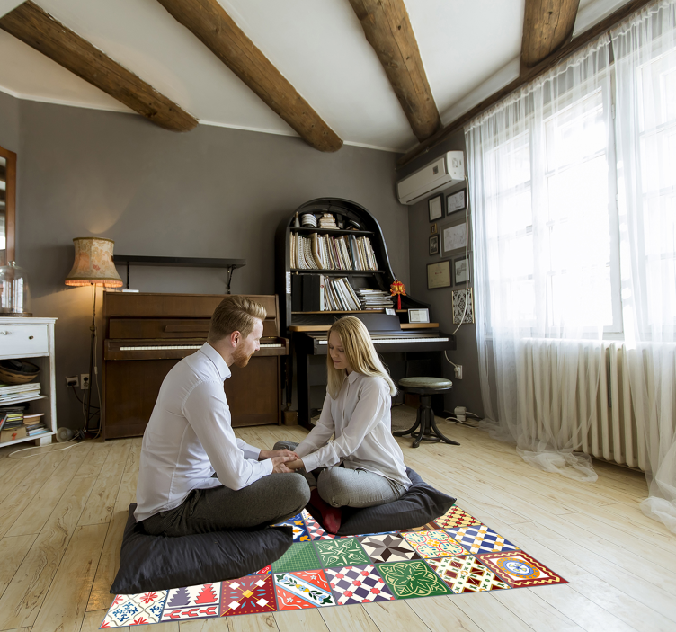 Originalus kvadratinis spalvotas vinilo kilimėlis - „Tenstickers“