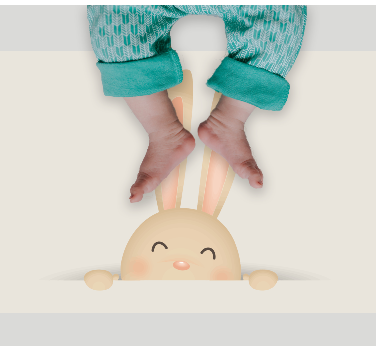 Laimingas zuikio veidas vaikų vinilinė kilimėlė - „Tenstickers“