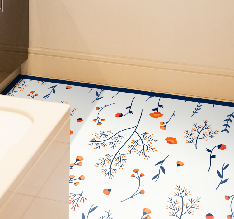 Laukinių gėlių rašto virtuvės grindų plytelės - „Tenstickers“