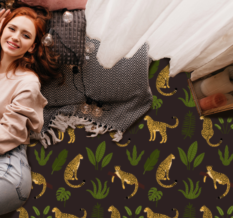 Leopardo lapų raštas gyvūnų spaudos vinilo kilimėlis - „Tenstickers“