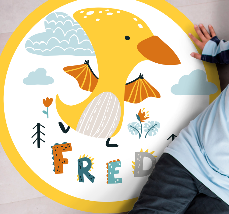 Dinozauro kūdikis vinyl kilimėlis su vardu - „Tenstickers“