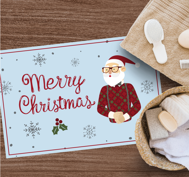 Linksmas kalėdų senelio sveikinimas halloween kilimėlis - „Tenstickers“