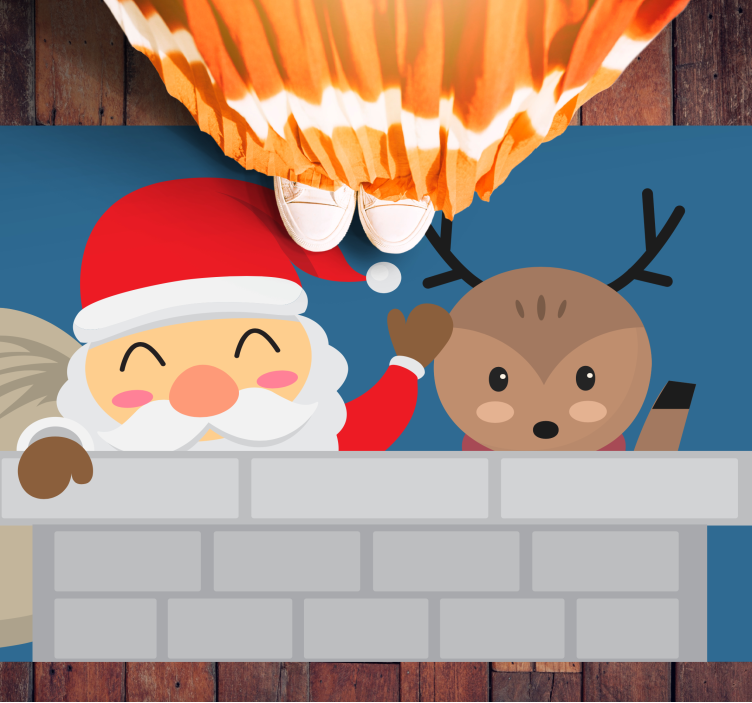 Linksmas kalėdų senelio vaizdas kalėdinis kilimėlis - „Tenstickers“