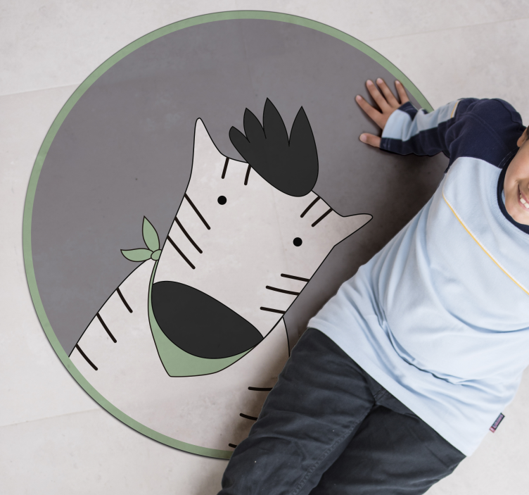 Linksmas zebras vaikų vinilinė kilimėlė - „Tenstickers“