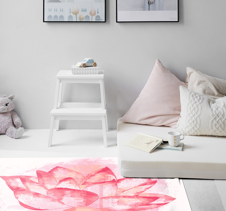 Lotoso žiedinis akvarelės gėlių kilimas - „Tenstickers“