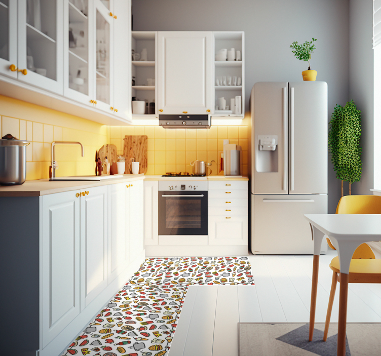 Maisto piktogramų raštas modernus kilimas - „Tenstickers“