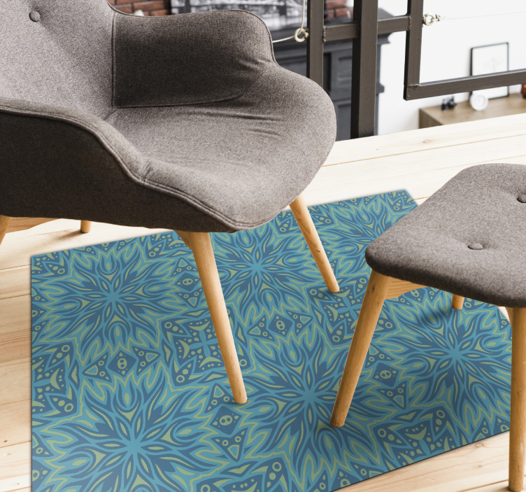 Mėlyna įkvėpta simetrija mėlynas kilimas - „Tenstickers“