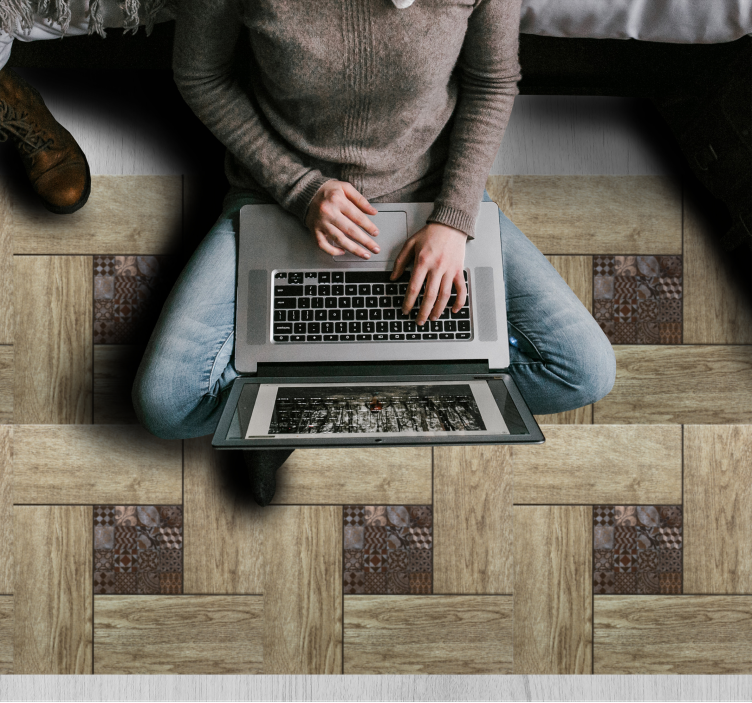 Tekstūruotas raštas medžio efekto kilimas - „Tenstickers“