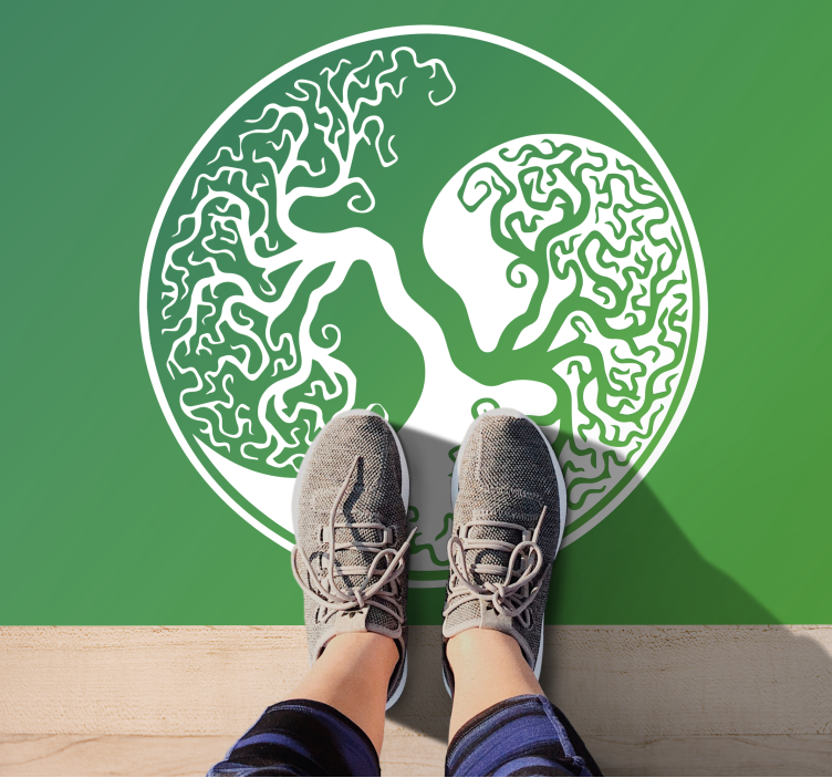 Medžio silueto ratas gamtos vinilinis kilimas - „Tenstickers“