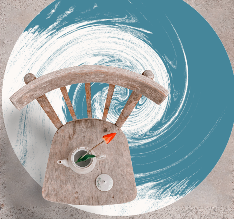 Mėlyna abstrakti apskritimo formos vinilo kilimėlis - „Tenstickers“